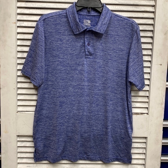 32 Degrees Cool Blue Heathered Polo Shirt size Medium - Picture 1 of 6